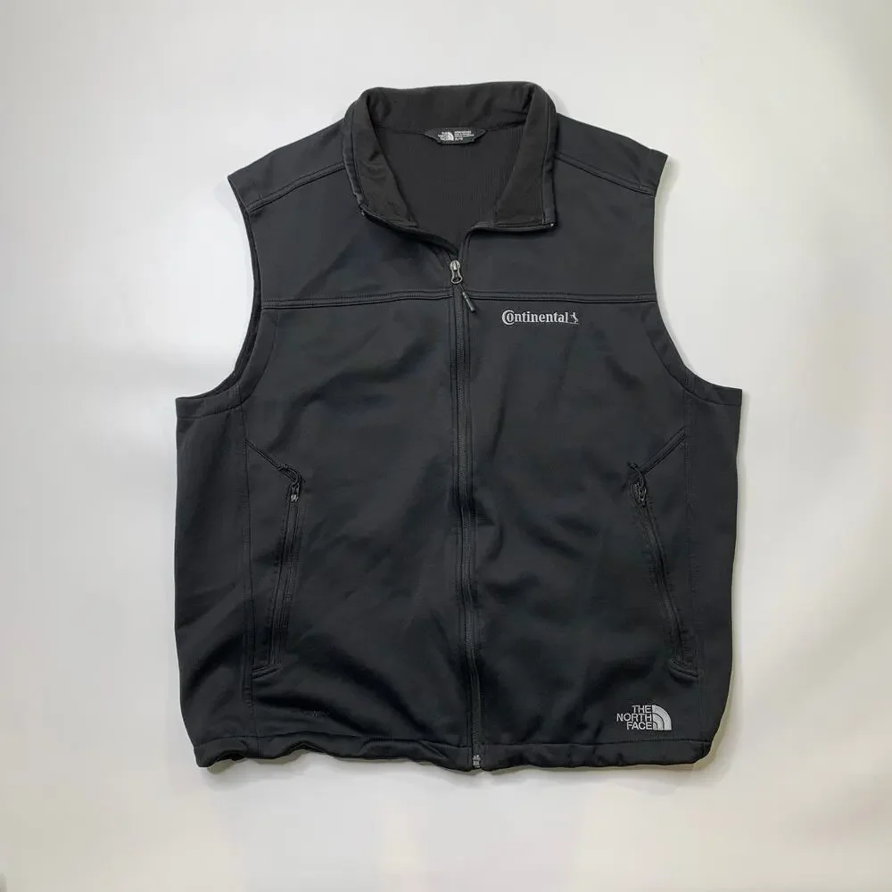 The North Face Vest Men XL Extra Large Black Ridgewall Soft Shell Midweight LOGO